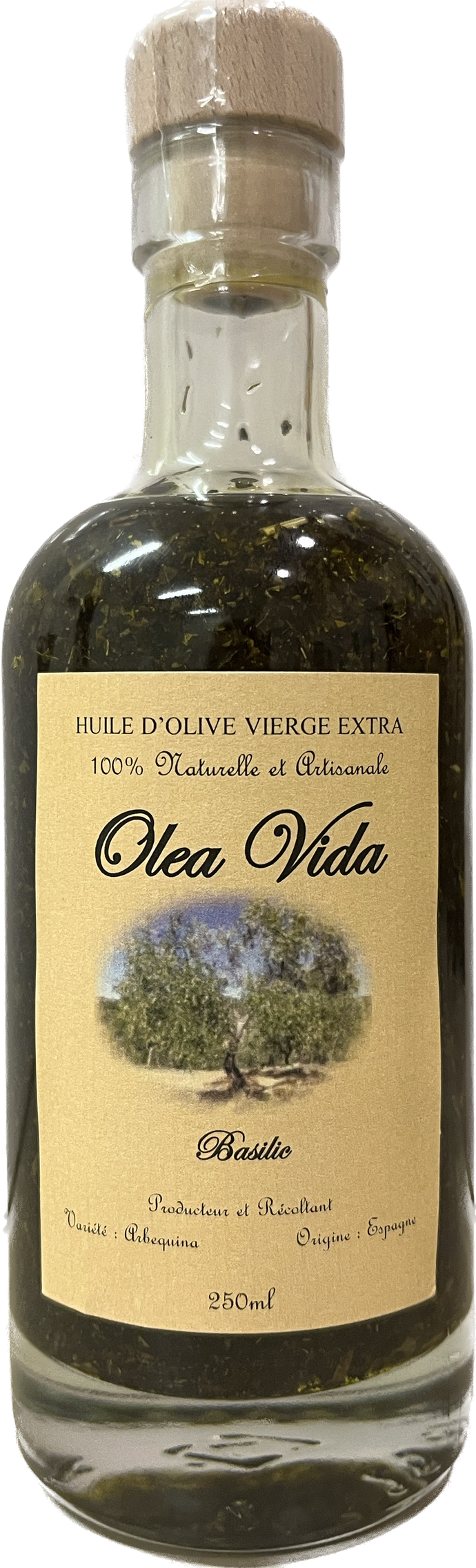 Huile d'Olive au Basilic 250ml